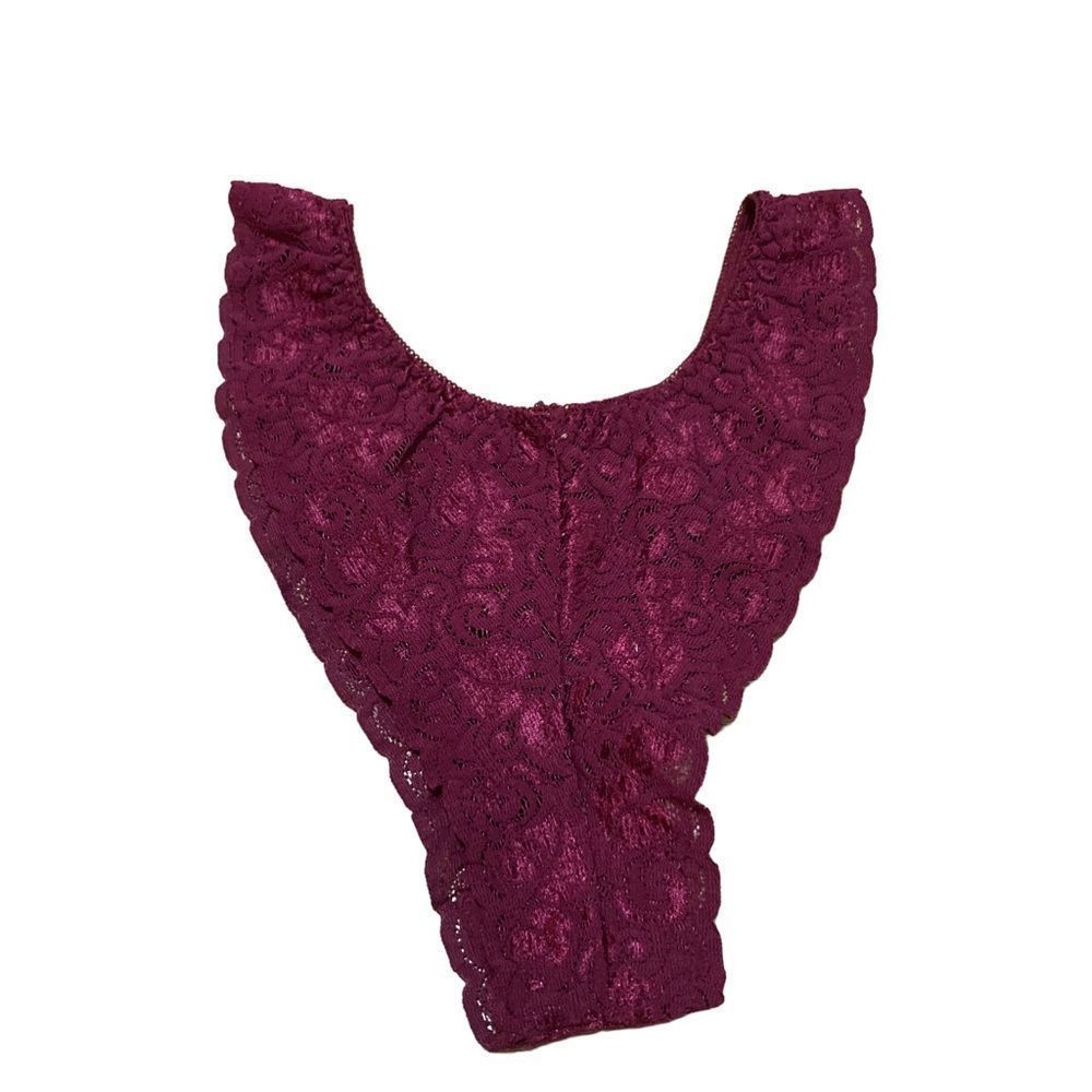 GIA burgundy lace cheeky thong one size - Picture 3 of 11